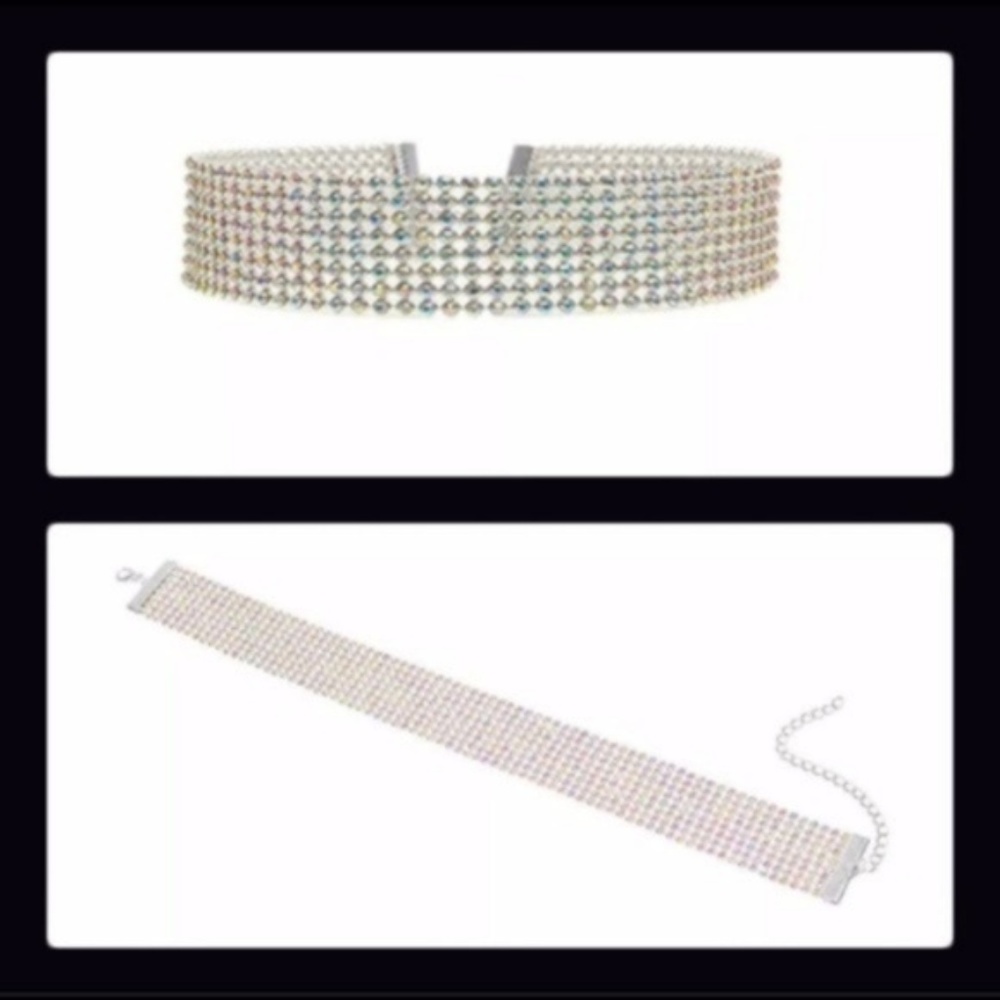 Luxury Multicolor Sparkle Choker Adjustable Length - Picture 2 of 7